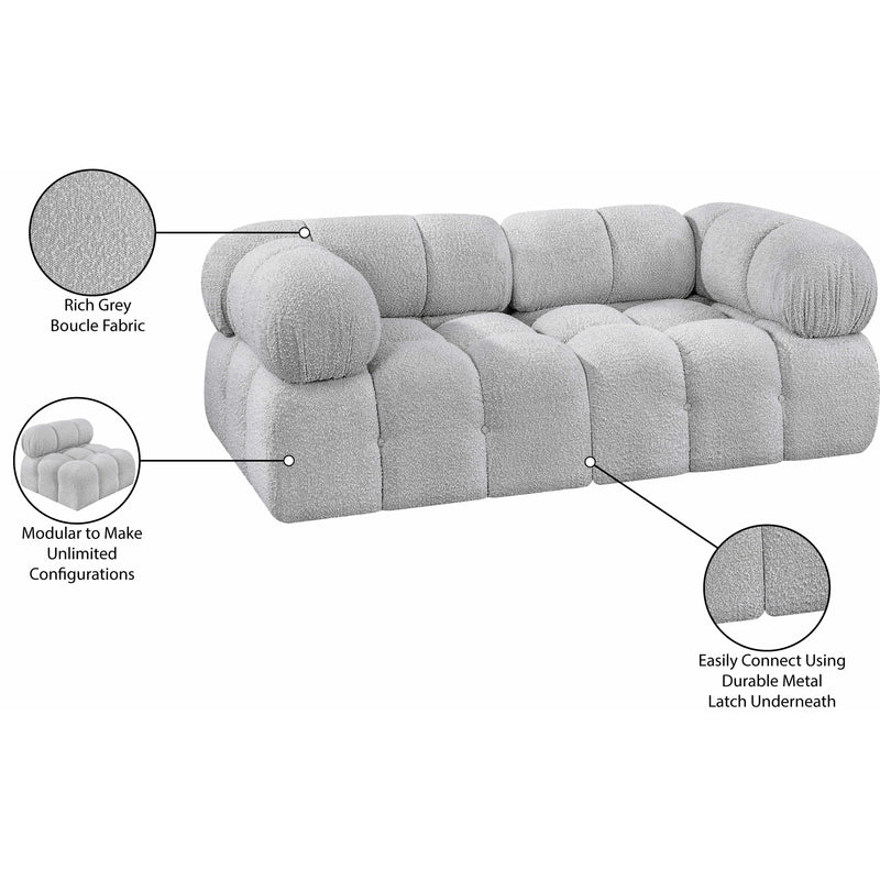 Meridian Ames Grey Boucle Fabric Modular Sofa IMAGE 11