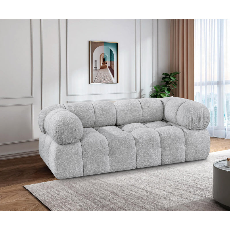 Meridian Ames Grey Boucle Fabric Modular Sofa IMAGE 2