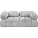 Meridian Ames Grey Boucle Fabric Modular Sofa IMAGE 4