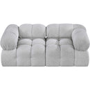 Meridian Ames Grey Boucle Fabric Modular Sofa IMAGE 5