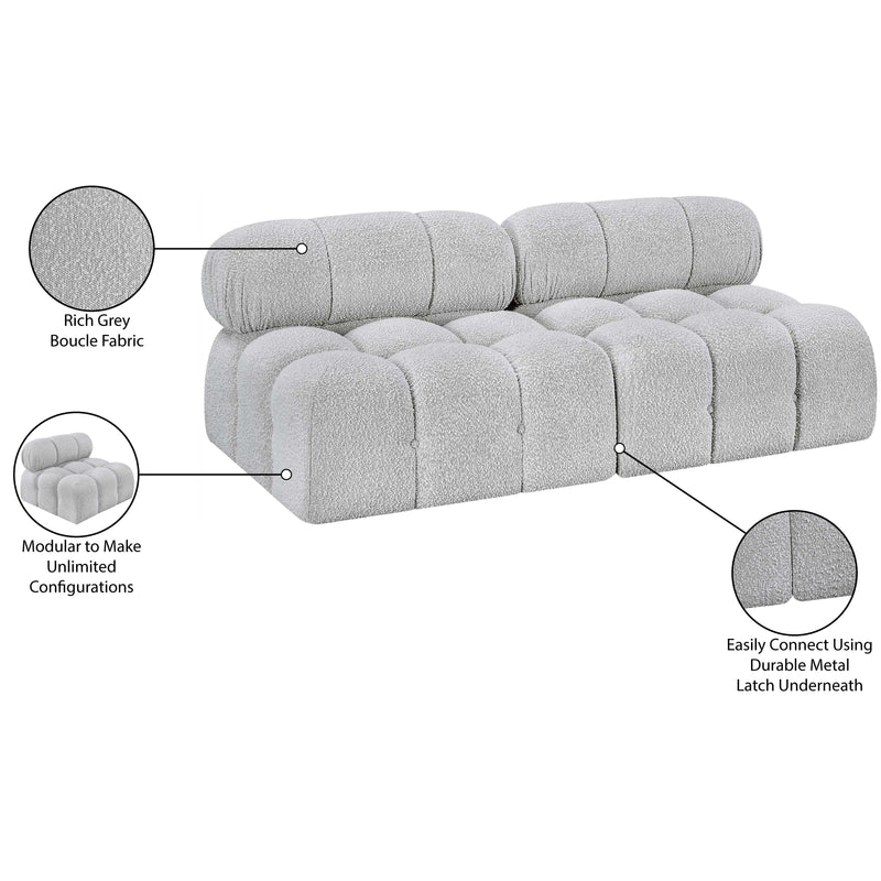Meridian Ames Grey Boucle Fabric Modular Sofa IMAGE 10