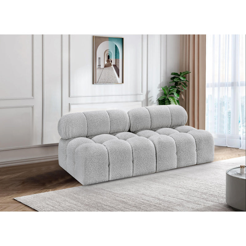 Meridian Ames Grey Boucle Fabric Modular Sofa IMAGE 2