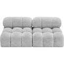 Meridian Ames Grey Boucle Fabric Modular Sofa IMAGE 5
