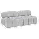 Meridian Ames Grey Boucle Fabric Modular Sofa IMAGE 9