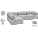 Meridian Ames Grey Boucle Fabric Modular Sectional IMAGE 15