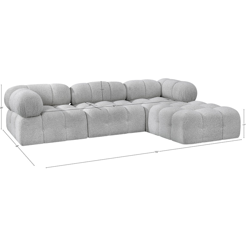 Meridian Ames Grey Boucle Fabric Modular Sectional IMAGE 15