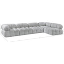 Meridian Ames Grey Boucle Fabric Modular Sectional IMAGE 13