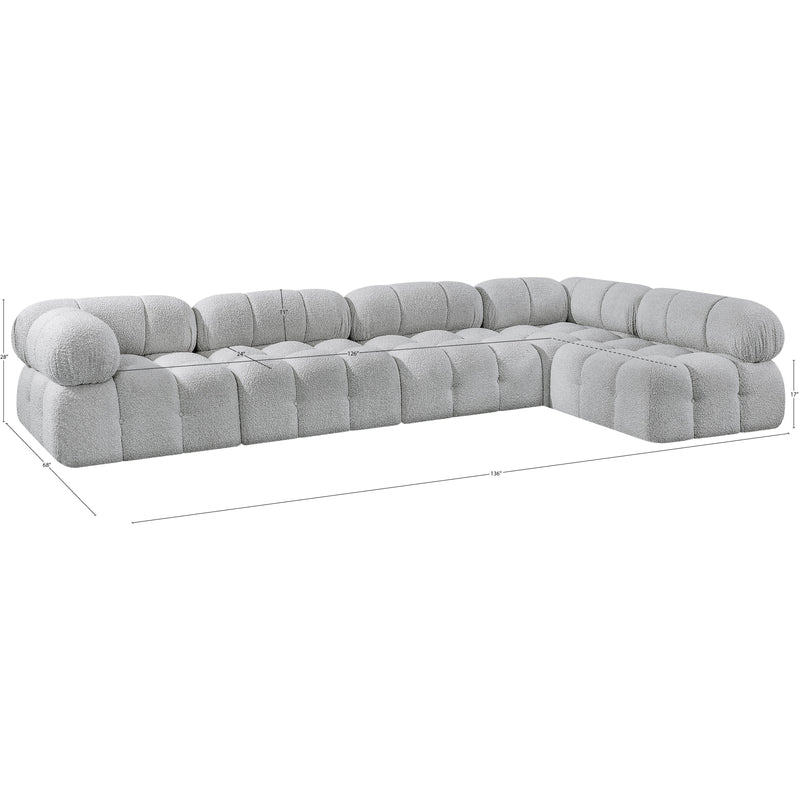 Meridian Ames Grey Boucle Fabric Modular Sectional IMAGE 13