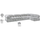 Meridian Ames Grey Boucle Fabric Modular Sectional IMAGE 14