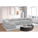 Meridian Ames Grey Boucle Fabric Modular Sectional IMAGE 2