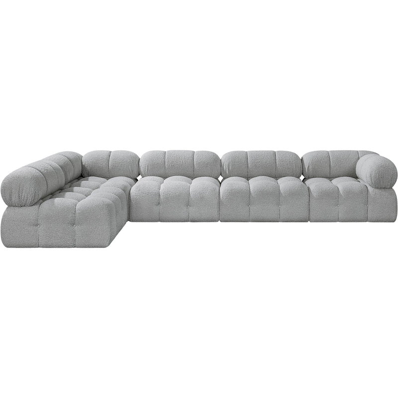 Meridian Ames Grey Boucle Fabric Modular Sectional IMAGE 4