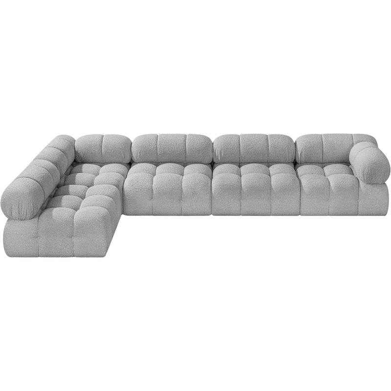 Meridian Ames Grey Boucle Fabric Modular Sectional IMAGE 5