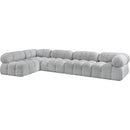 Meridian Ames Grey Boucle Fabric Modular Sectional IMAGE 6