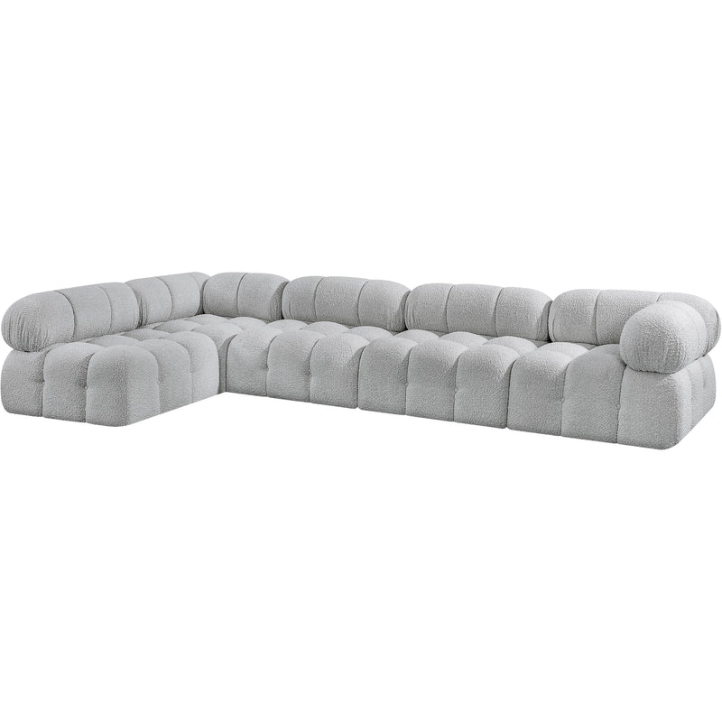 Meridian Ames Grey Boucle Fabric Modular Sectional IMAGE 6