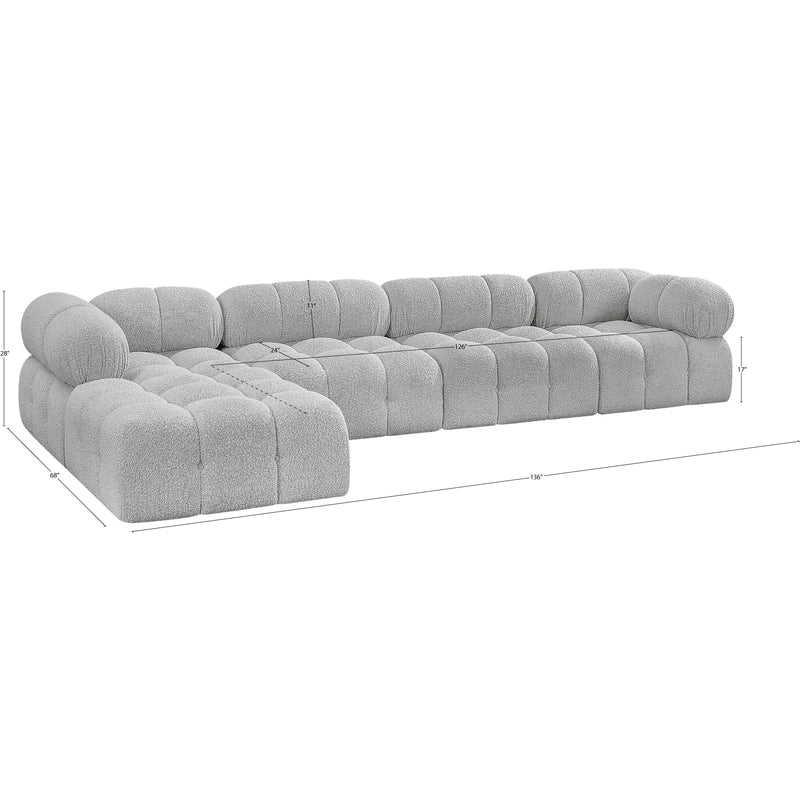 Meridian Ames Grey Boucle Fabric Modular Sectional IMAGE 13