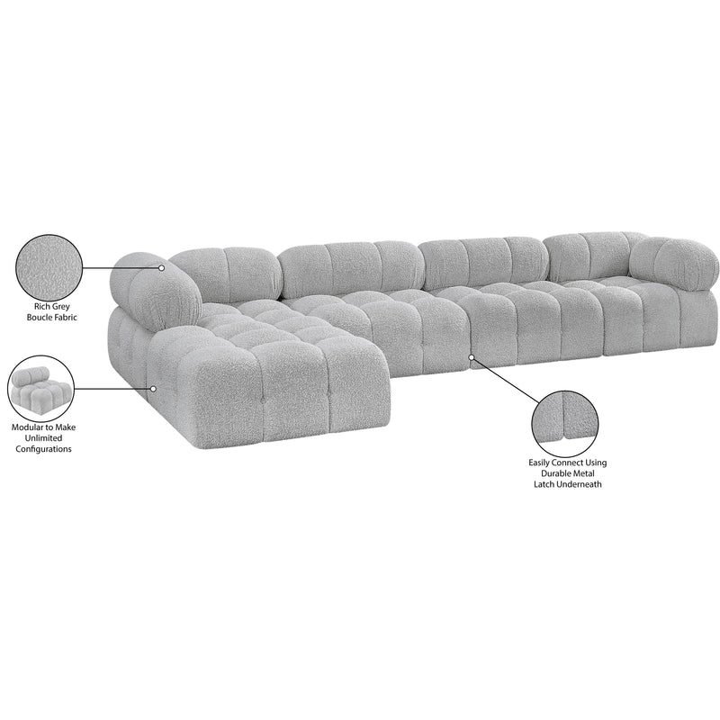 Meridian Ames Grey Boucle Fabric Modular Sectional IMAGE 14