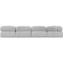 Meridian Ames Grey Boucle Fabric Modular Sectional IMAGE 3