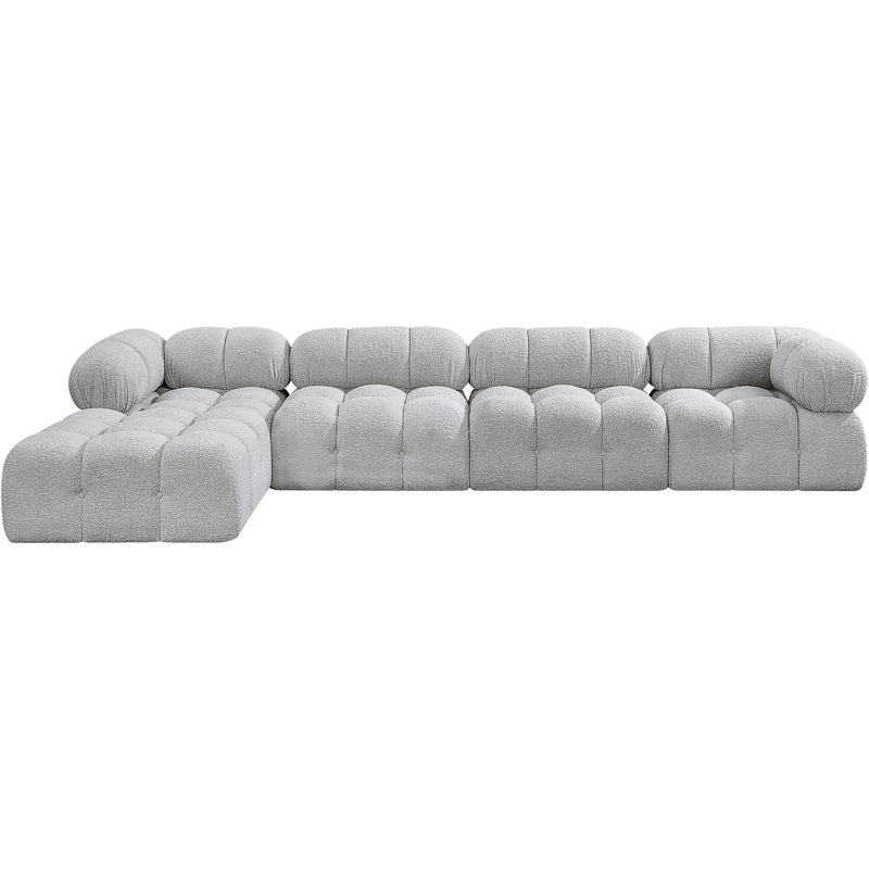 Meridian Ames Grey Boucle Fabric Modular Sectional IMAGE 4