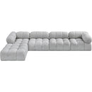 Meridian Ames Grey Boucle Fabric Modular Sectional IMAGE 5