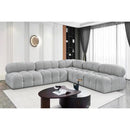 Meridian Ames Grey Boucle Fabric Modular Sectional IMAGE 2