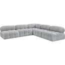 Meridian Ames Grey Boucle Fabric Modular Sectional IMAGE 4