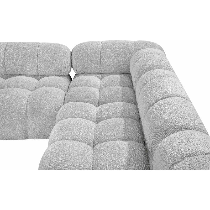 Meridian Ames Grey Boucle Fabric Modular Sectional IMAGE 9