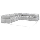 Meridian Ames Grey Boucle Fabric Modular Sectional IMAGE 15