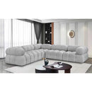 Meridian Ames Grey Boucle Fabric Modular Sectional IMAGE 2