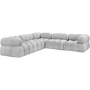 Meridian Ames Grey Boucle Fabric Modular Sectional IMAGE 4