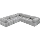 Meridian Ames Grey Boucle Fabric Modular Sectional IMAGE 5