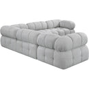 Meridian Ames Grey Boucle Fabric Modular Sectional IMAGE 6