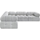 Meridian Ames Grey Boucle Fabric Modular Sectional IMAGE 7