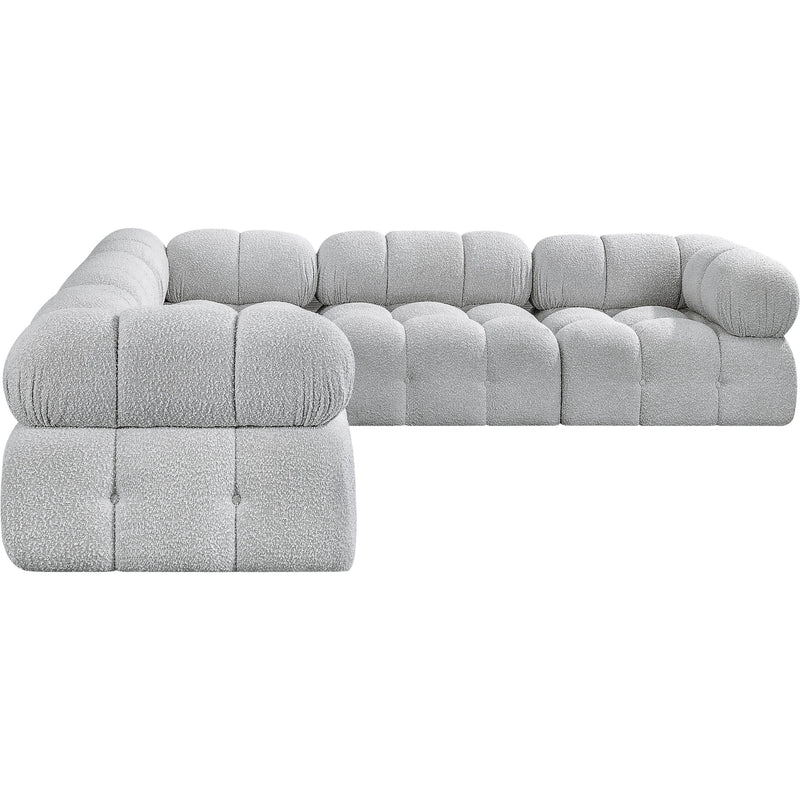 Meridian Ames Grey Boucle Fabric Modular Sectional IMAGE 7