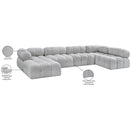 Meridian Ames Grey Boucle Fabric Modular Sectional IMAGE 17
