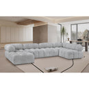 Meridian Ames Grey Boucle Fabric Modular Sectional IMAGE 2
