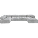 Meridian Ames Grey Boucle Fabric Modular Sectional IMAGE 4