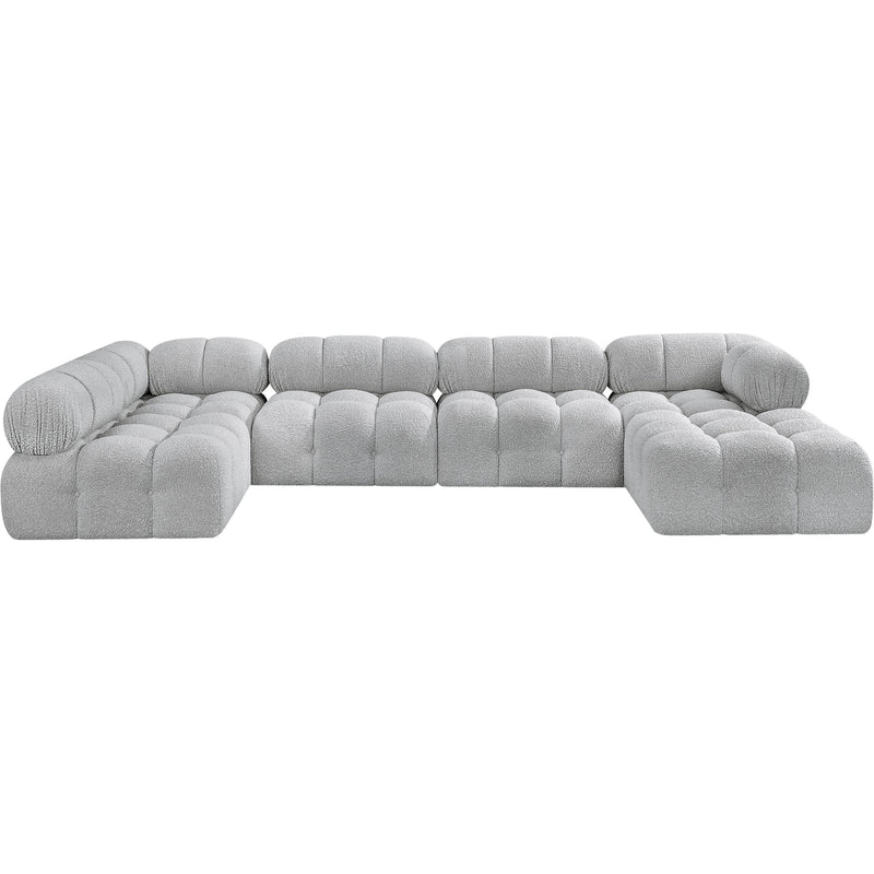 Meridian Ames Grey Boucle Fabric Modular Sectional IMAGE 4