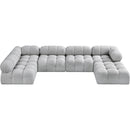 Meridian Ames Grey Boucle Fabric Modular Sectional IMAGE 5