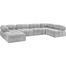 Meridian Ames Grey Boucle Fabric Modular Sectional IMAGE 6