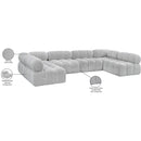 Meridian Ames Grey Boucle Fabric Modular Sectional IMAGE 13