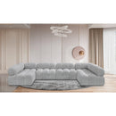 Meridian Ames Grey Boucle Fabric Modular Sectional IMAGE 2