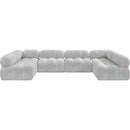 Meridian Ames Grey Boucle Fabric Modular Sectional IMAGE 4