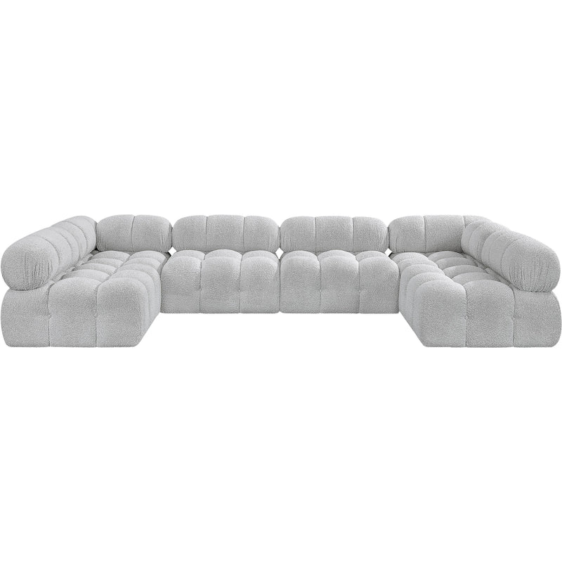 Meridian Ames Grey Boucle Fabric Modular Sectional IMAGE 4