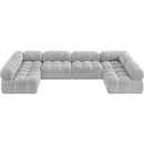 Meridian Ames Grey Boucle Fabric Modular Sectional IMAGE 5