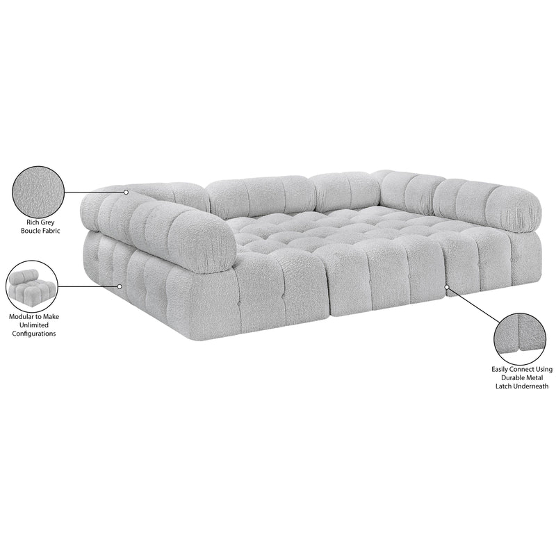 Meridian Ames Grey Boucle Fabric Modular Sectional IMAGE 10