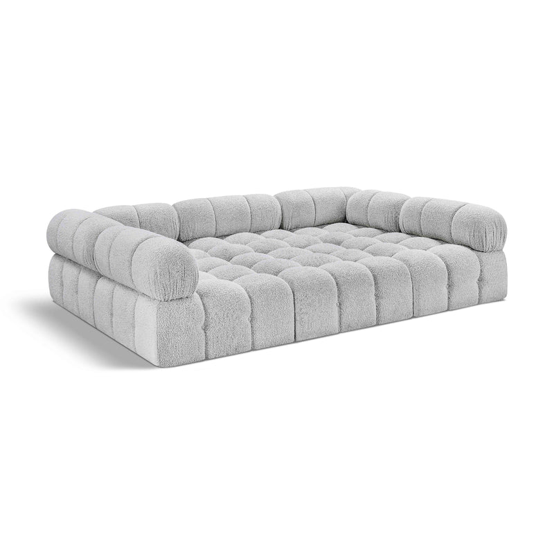 Meridian Ames Grey Boucle Fabric Modular Sectional IMAGE 1