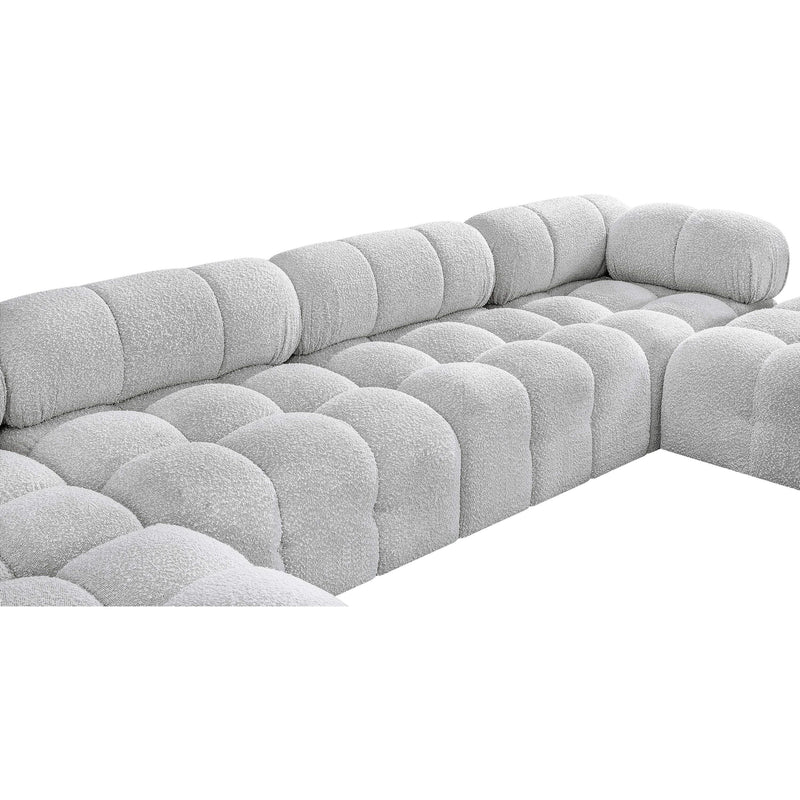 Meridian Ames Grey Boucle Fabric Modular Sectional IMAGE 11