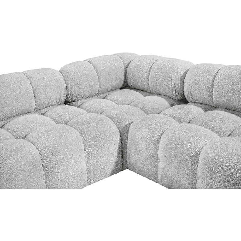 Meridian Ames Grey Boucle Fabric Modular Sectional IMAGE 13