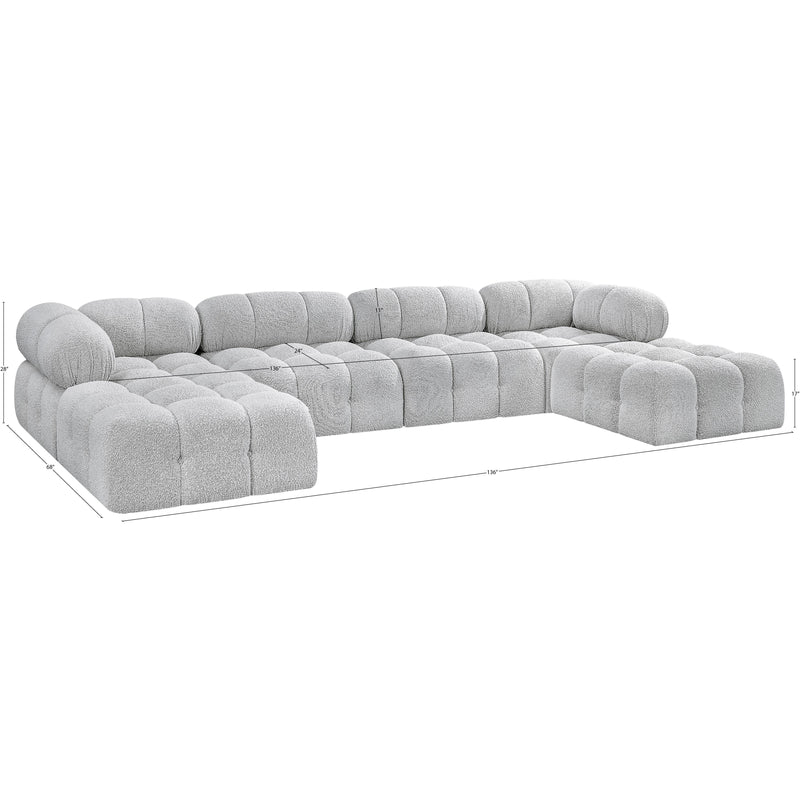 Meridian Ames Grey Boucle Fabric Modular Sectional IMAGE 15
