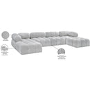 Meridian Ames Grey Boucle Fabric Modular Sectional IMAGE 16